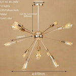 Lustre Led Moderne Makari Araignée Ajustable 12 Lampes - Doré A Luminaire Doré