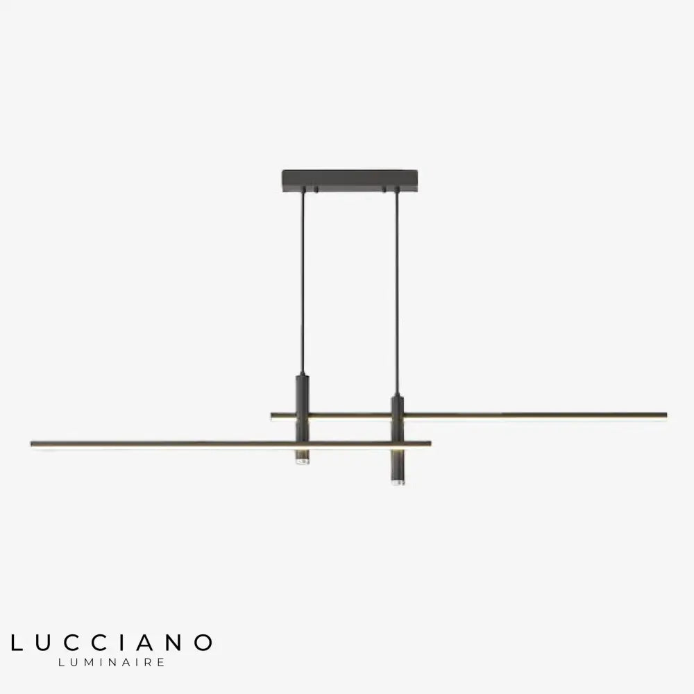 Lustre Led Sarno Minimaliste En Barre Noir - 80 Cm / Chaude Luminaire Doré