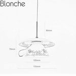 Lustre Led Tasse Céramique Florale Luminaire Chambre