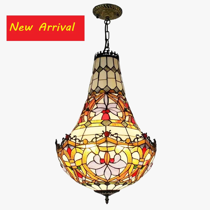 Vintage Tiffany-lampe med middelhavsglans