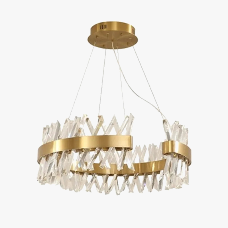 Moderne krystallysekrone i guldfarvet LED-belysning elegant design