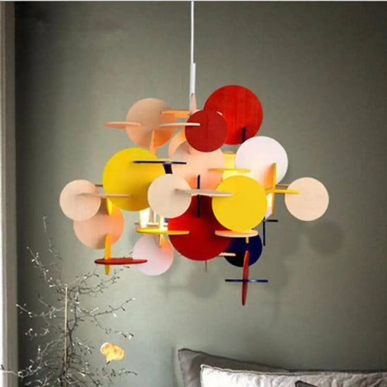 Lustre Multicolore Design Wood Luminaire Chambre