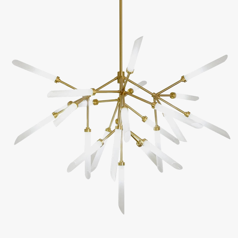 Enkel postmodern grenformet lysekrone med LED-lamper