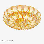 Lustre Rond Doré Verre Cristal Luminaire Chambre