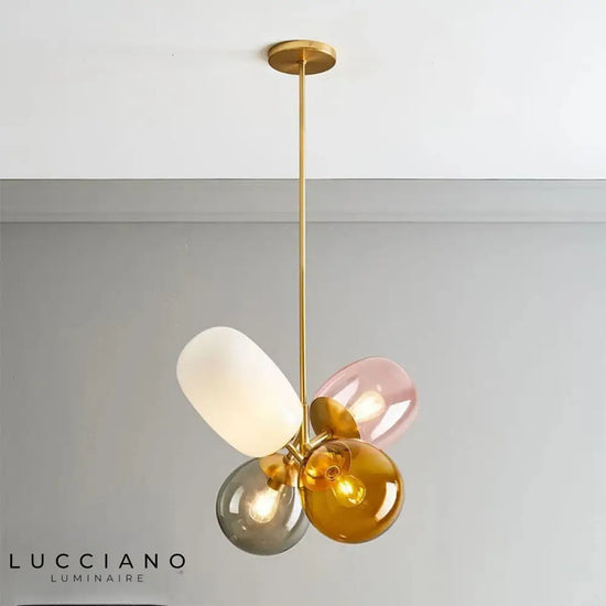 Lustre Suspendu en Verre avec Ballon Coloré Style Nordique