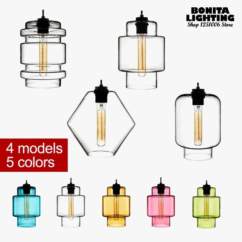 Moderne pendellampe i klart glas med elegant design