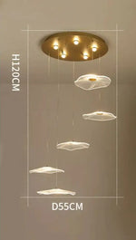 Lustre Villa Moderne Minimaliste Luxe créatif tournant escalier long
