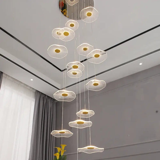 Lustre Villa Moderne Minimaliste Luxe créatif tournant escalier long