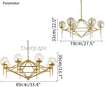 Lustre Vintage Doré Avec Globe Loft Luminaire Chambre