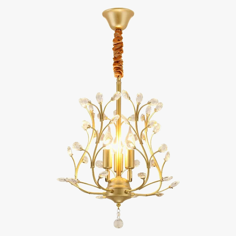 Vintage krystallysekrone med fire arme til elegant belysning
