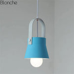 Macaron Led Métal Suspension Design A - Bleu Turquoise Luminaire Chambre