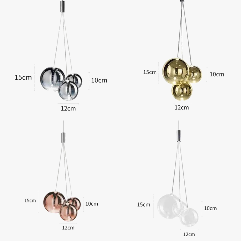 Elegant LED-loftlampe med glaskugle