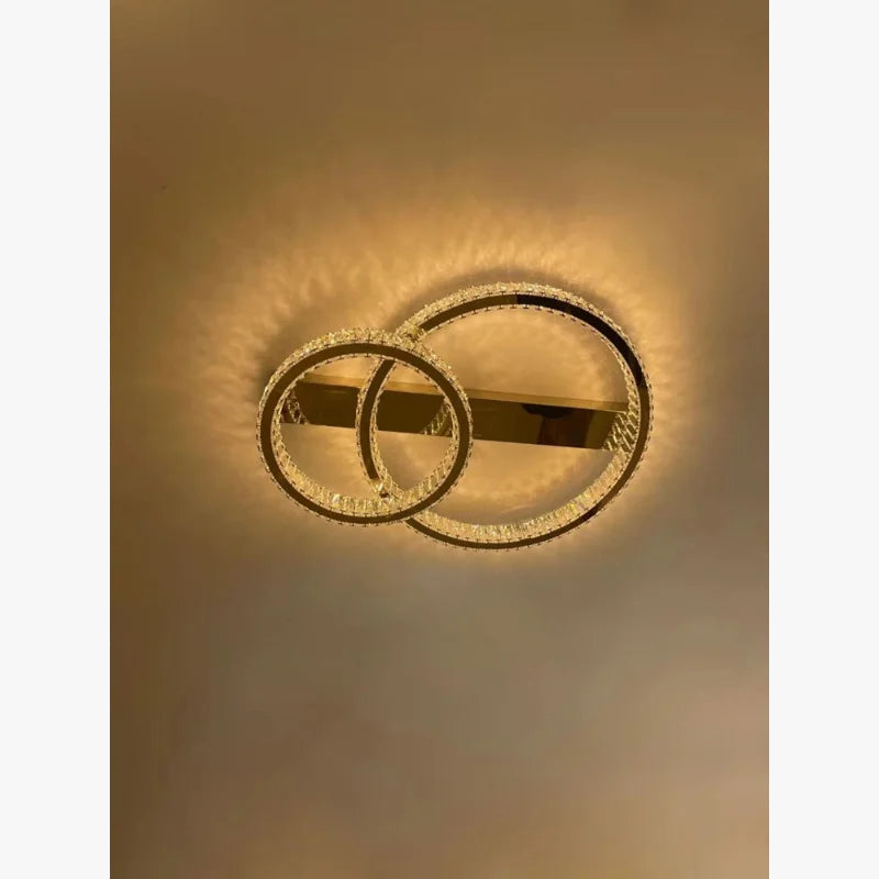 Luksuriøs moderne loftlampe i stål og krystal