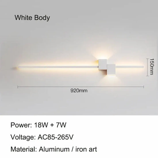 Moderne Minimaliste Luminaire Design Élégant Mural 18W Blanc / Froid (5 500-7 000 K). Applique