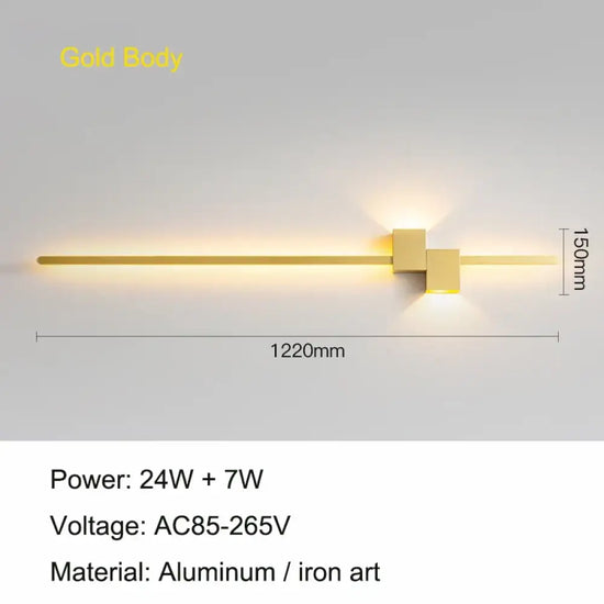 Moderne Minimaliste Luminaire Design Élégant Mural Or 24W / Blanc Froid (5 500-7 000 K).