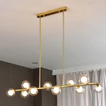 Nordic Long Led Pendant Lights Glass Ball Black Gold For Dining Room Table Bar Counter Chandeliers
