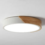 Plafonnier Bois Rond Blanc