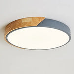 Plafonnier Bois Rond Gris
