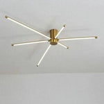 Plafonnier Led À Barres Design 6 / Doré Chaude Luminaire Chambre