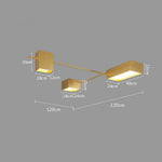 Plafonnier Led Industriel Alani Géométrique Doré - 3 Lampes / Chaude Luminaire Chambre