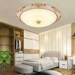 Plafonnier Led Rond Acrylique Doré Luminaire Chambre