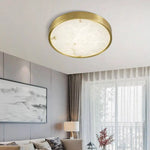 Plafonnier Led Rond Marbre Doré Luminaire Chambre