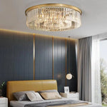 Plafonnier Led Rond Verre Doré Luminaire Chambre