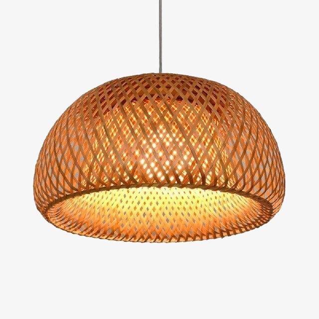 LED-pendel med afrundet rottingskærm Decor