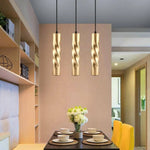 Spirale Cylindrique Led Design Luminaire Doré