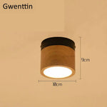 Spot Led Cylindrique En Bois Luminaire Chambre