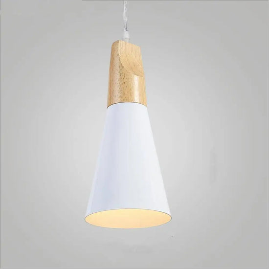 Suspension Bois Conique Multicolore Luminaire Chambre