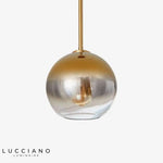 Suspension Boule Verre Ambré Loft Doré / 20Cm Luminaire Chambre