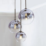 Suspension Boule Verre Ambré Loft Luminaire Chambre