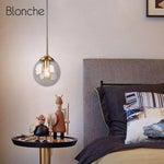 Suspension Boule Verre Fumé Hang Luminaire Chambre