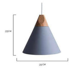 Suspension Conique Bois-Aluminium Gris - Medium Luminaire Chambre