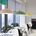 Suspension En Aluminium Colorée Et Design Bois Élégant Luminaire