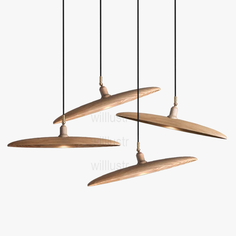 Træophængslampe, minimalistisk design, pendellampe, loftslampe til spisestue, restaurant, hotel