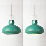 Suspension Industrielle Abat-Jour Rond Aliza Vert Luminaire Chambre