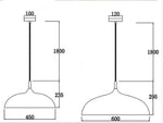 Suspension Led Abat-Jour Arrondi Blanc Luminaire Chambre