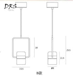 Suspension Led Aluminium Carré Doré Noir - Large Luminaire Chambre