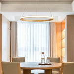 Suspension Led Anneau Bois Ibarne Luminaire Chambre