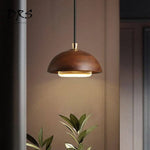Suspension Led Bois Demi-Sphère Luminaire Chambre