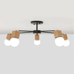 Suspension Led Bois Métal Multi-Lampes Luminaire Chambre