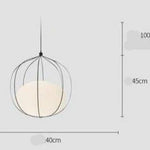 Suspension Led Cage Colorée Sphère Verre Noir Luminaire Chambre