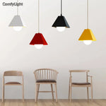 Suspension Led Colorée Triangulaire Luminaire Chambre