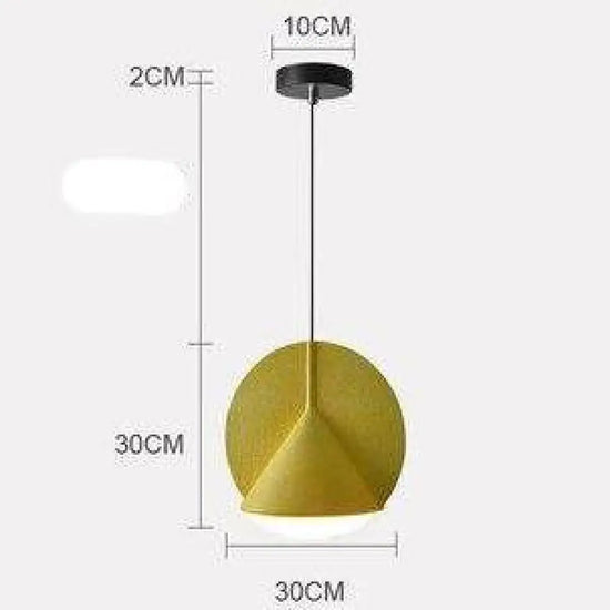 Suspension Led Cône Cercle Coloré Jaune Luminaire Chambre