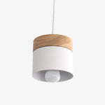 Suspension Led Cylindre Métal Bois Design Blanc Luminaire Chambre