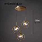 Suspension Led Design Boule Verre Fumé G Luminaire Chambre