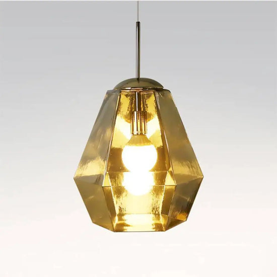 Suspension Led Diamants En Verre Coloré Luminaire Chambre