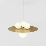 Suspension Led Disque Doré Verre Loft Luminaire Chambre